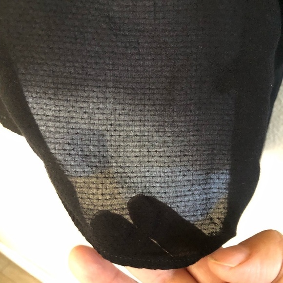 Lulus She Means Business Black Sheer Button-Front Hi-Low Top Size S - Picture 9 of 16